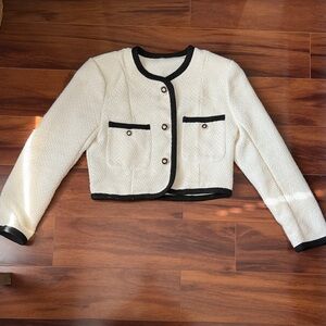 Chic Cream and Black Women's Blazer